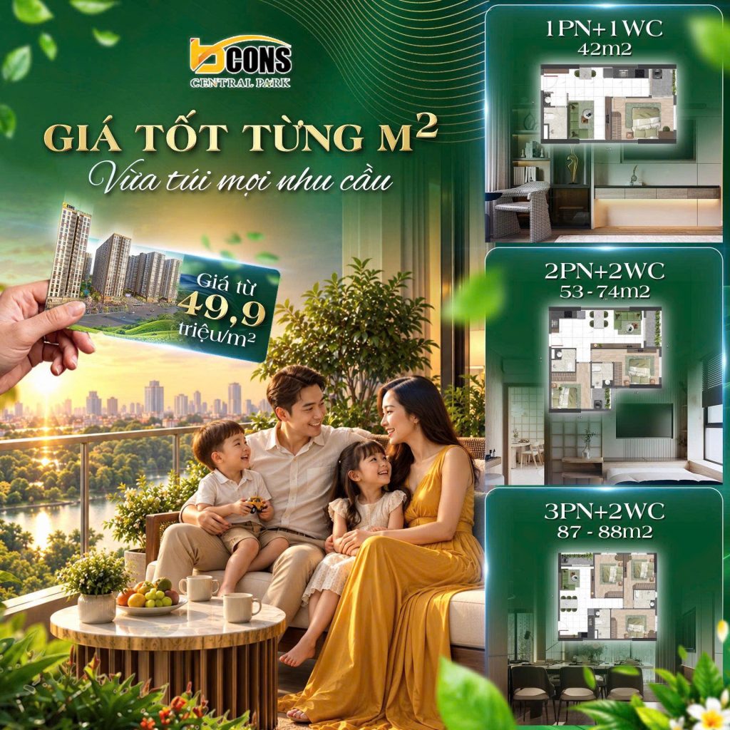 Cần bán căn hộ Bcons Central Park ngay trung tâm Biên Hòa